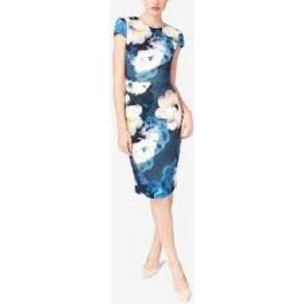 Betsey Johnson Navy Floral Midi Dress